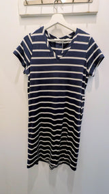Betty Tee Dress - Navy/White Stripe