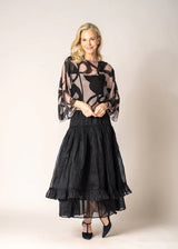 Elowen Organza Skirt in Onyx