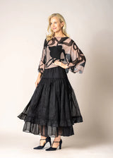 Elowen Organza Skirt in Onyx