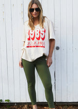 Hammill Logo V Neck Tee - Natural