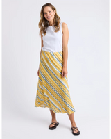 Palermo Stripe Skirt - Pale Banana Stripe