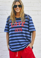 Love 1976 Stripe Retro Tee - Navy