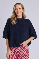 Luela Short Sleeve Knit - Navy