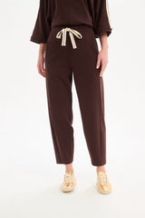 Barrel Leg Lounge Pant - Chocolate/Cream Stripe