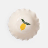 Blue Outside Stripe / Lemon Motif Frilly Bowl