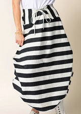 Ada Cotton Skirt - Granite Stripe
