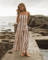 Ebby & I Linen Motion Maxi Dress Brown