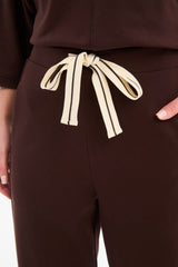 Barrel Leg Lounge Pant - Chocolate/Cream Stripe