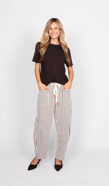 Carter Barrel Jeans - Choc Stripe