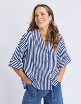 Striped Holiday Shirt Ocean Stripe