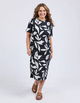 Mimosa Tee Dress - Black Yardage Print