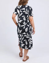 Mimosa Tee Dress - Black Yardage Print