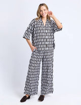 Kivi Shirt - Midnight Abstract Print