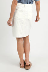 Belle Denim Skirt - White