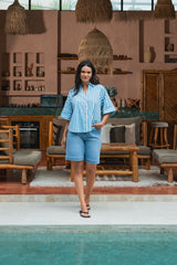 Birdie Long Denim Short - Light Blue