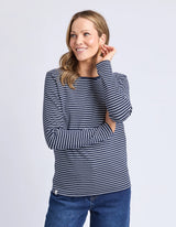 Hayley Rib L/S Tee - Navy