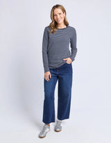 Hayley Rib L/S Tee - Navy