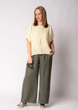 Solene Linen Top - Lucca Lemon
