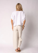 Solene Linen Top - White