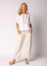 Solene Linen Top - White
