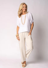 Solene Linen Top - White