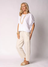 Solene Linen Top - White