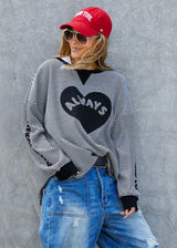 Always Waffle Top - Black/White