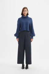 Ballon Sleeve Knit - Denim