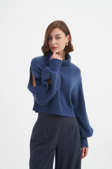 Ballon Sleeve Knit - Denim
