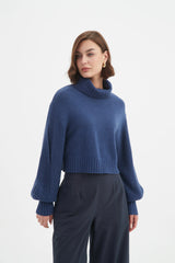 Ballon Sleeve Knit - Denim