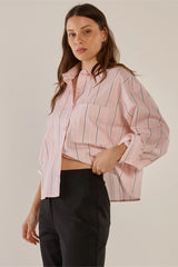 Erin Crop Shirt - Pink