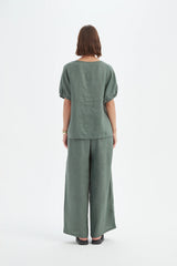 Bishop Sleeve Top - Petrol