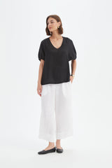 Bishop Sleeve Top - Black