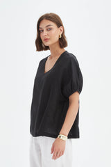 Bishop Sleeve Top - Black