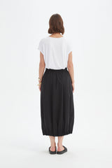 Pin Tuck Hem Skirt - Black