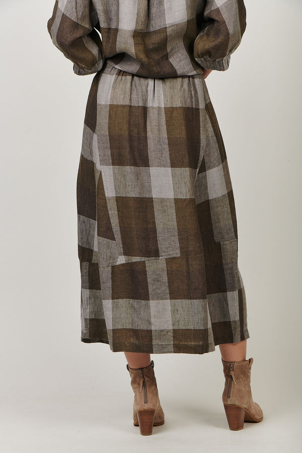 Breen Plaid Linen Skirt