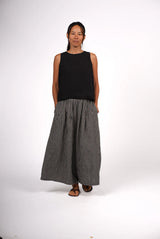 Montaigne French Linen Culottes in Black Gingham