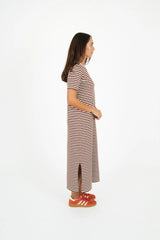 Voyager Striped Dress - Brown