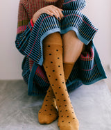 Merino Wool Socks - Dotty Mustard