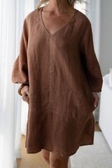 Fundamental Linen Ease Dress - Clay