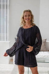 Tallows Linen Shorts - Midnight