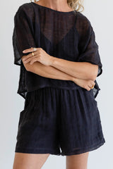 Tallows Linen Shorts - Midnight