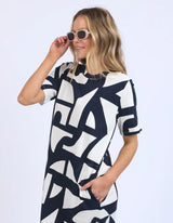 Dali Tee Dress - Navy