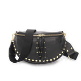 Obsessed Funk Handbag - Black with Gold Studs