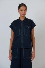 Poplin Top - Ink
