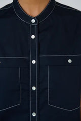 Poplin Top - Ink