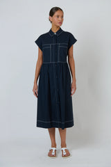 Poplin Dress - Ink