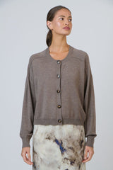 O&J Classic Round-Neck Cardigan - Muck