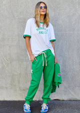 Ringer Tee - White /Green