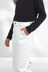 Izzy Wide Leg Jean - Vintage White
